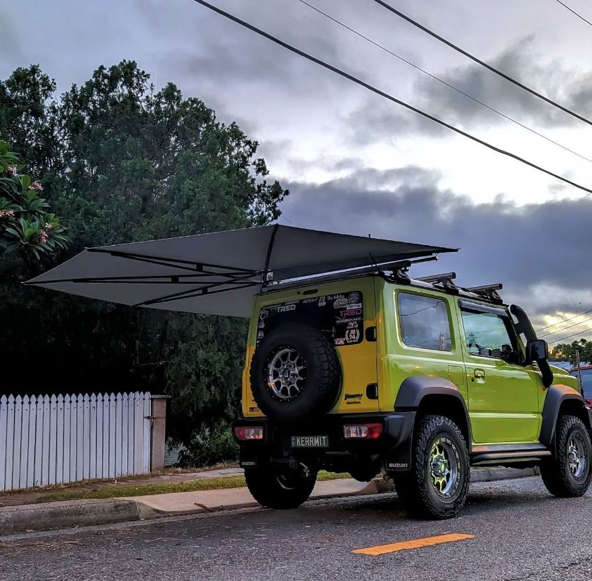 suzuki jimny markise Suzuki Jimny 270-Grad-Markise & Montagekit Bundle – Clevershade Europe